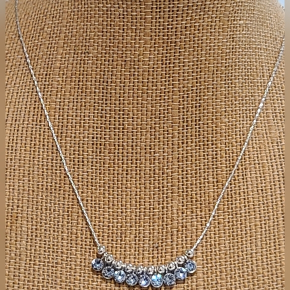 I AM SILVER PLATED CRYSTALS BY SWAROVSKI DANGLE BLUE ADJUSTABLE NECKLACE - Picture 9 of 16